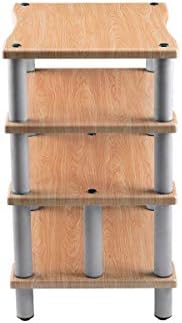 Monolith by Monoprice Heavy Duty 4 Tier Audio Stand XL 1 inch Shelf Thickness Maple