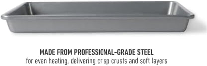 Calphalon Titan 10-Piece Nonstick Bakeware Set, Baking Sheet Set, Steel Core PFA-Free Nonstick Coating, Oven Safe, Includes Sheet Pans, Muffin Pan, Round Cake Pans, Loaf Pan and Cooling Rack - Silver