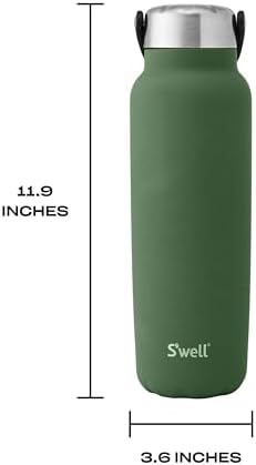 S'well Recycled Stainless Steel Explorer with Insulated Lid and Handle, 40oz, Green Jasper, Triple Layered Vacuum Insulated Containers Keeps Drinks Cold for 54 Hours and Hot for 12