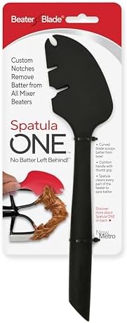 Silicone Spatula ONE Mixer Beater Scraper and Spatula, Black