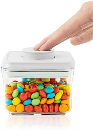 Small Airtight Container, 0.3Qt Mini Snack Jar with Pop-Top Lid