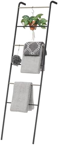 IRIS USA Garment Ladder Clothes Rack, Space Saving, Black