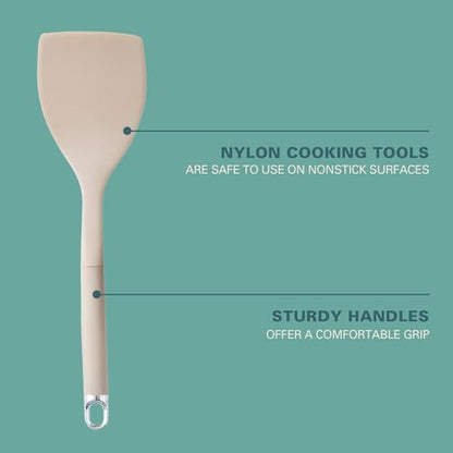 Gibson Home 20-Piece Kitchen Gadget & Tool Set – Nylon Cooking Utensils Spatulas, Ladle, Skimmer, Serving Spoons, Measuring Cups & Spoons, Can Opener, Peeler, Ice Cream Scoop & More