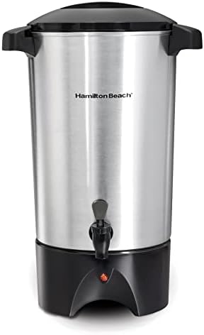Hamilton Beach 45 Cup Fast Brew Coffee Urn, Hot Beverage Dispenser, and Silver Coffee Maker