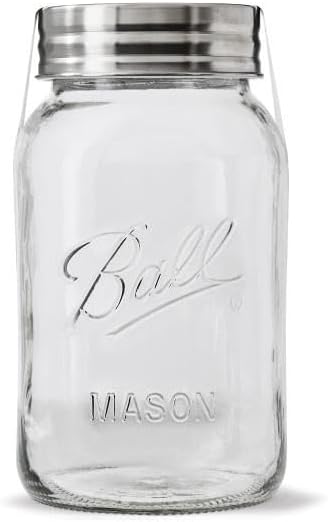 Ball Regular Mouth Glass Mason Jars with Lids and Bands, Used for Canning (Quart, 32 Ounce (Pack of 4))