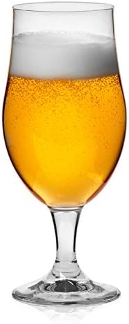 Libbey Crafts Brew Belgian Tulip Beer Glass Set, Elegant Belgian Beer Glasses Set of 6 for Belgian Ale, Dishwasher Safe Gift Set for Beer Lovers
