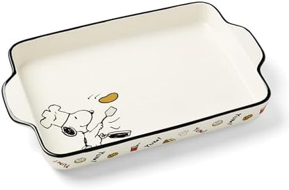Lenox Chef Snoopy Stoneware Rectangular Baking Dish