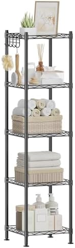 SONGMICS 5-Tier Bathroom Shelf, Storage Rack for Small Space