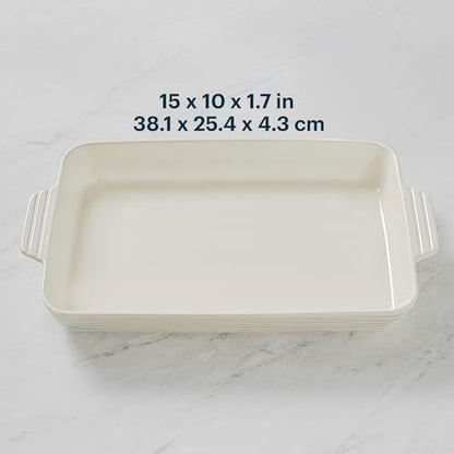Pyrex 4QT (10" x 15") Rectangular Ceramic Baking Dish, Casserole Dish