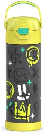 THERMOS FUNTAINER Water Bottle with Spout, 16oz, Graffiti Boy
