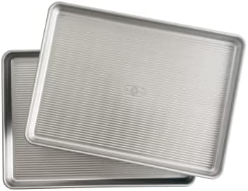 USA Pan Bakeware Half Sheet Pan, Set of 2 Baking Sheets, Aluminized Steel