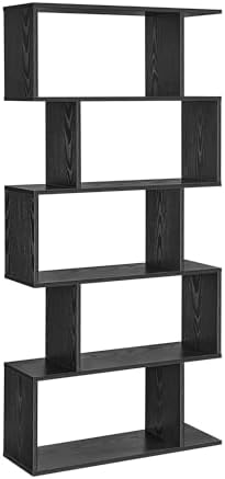 VASAGLE 5-Tier Bookcase, Open Storage, 27.6 x 9.5 x 62.6 Inches