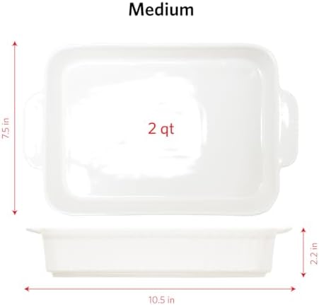 Glad Baking Dish Set, 3pc - Rectangular Stoneware Casserole Dishes for Oven and Microwave - Nesting Bakeware Set with Handles (12'', 10.5'', and 8.5''), Dishwasher Safe