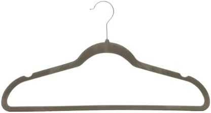 Amazon Basics Slim Velvet Non-Slip Space Saving Suit Clothes Hangers, Sturdy Metal, Gray/Silver, 30-Pack