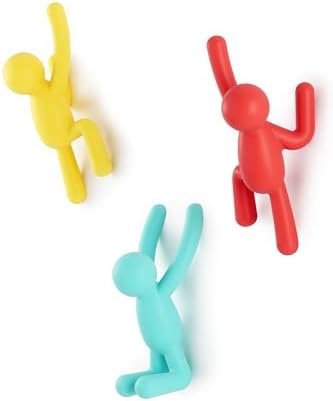 Umbra Buddy Wall Hooks, Wall Mount Coat Hooks, Set of 3, Multi-Color