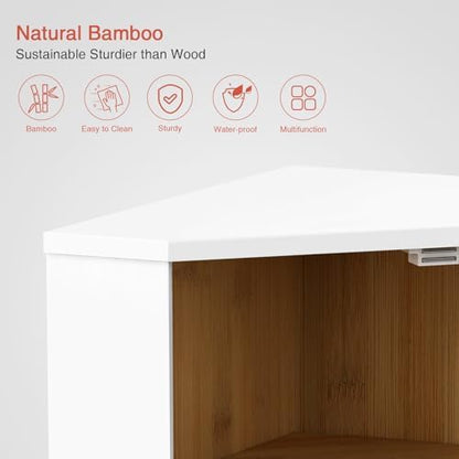 White Corner Bread Box for Kitchen Countertop, Double Layer Large Breadbox