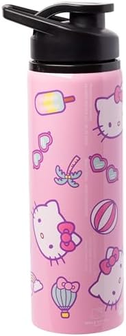 Silver Buffalo Sanrio Hello Kitty Vibes, Stainless Steel Water Bottle, 25oz