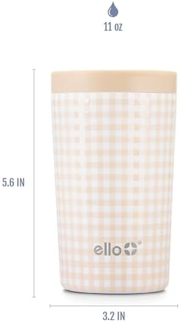 Ello Jones 11oz Insulated Stainless Steel Leakproof Travel Mug, Beige