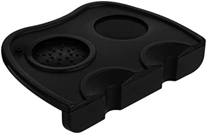 Restaurantware Espresso Tamping Mat - 8.25 x 5.75 Inches - Silicone Coffee Tamping Pad - Barista Tamper Mat - Non-Slip Black Design for Espresso Preparation and Barista Training