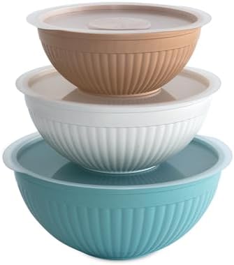 Nordic Ware Prep and Serve Mixing Bowls Set, 6-Piece, Earth-Tones
