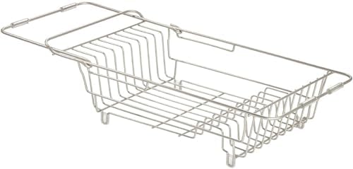 iDesign Classico Kitchen Over-the-Sink Dish Drainer Rack for Drying Glasses, Silverware, Bowls, Plates - Satin