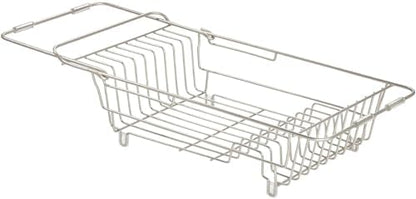iDesign Classico Kitchen Over-the-Sink Dish Drainer Rack for Drying Glasses, Silverware, Bowls, Plates - Satin