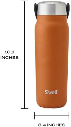 S'well Recycled Stainless Steel Explorer with Insulated Lid and Handle, 24oz, Carnelian, Triple Layered Vacuum Insulated Containers Keeps Drinks Cold for 36 Hours and Hot for 8
