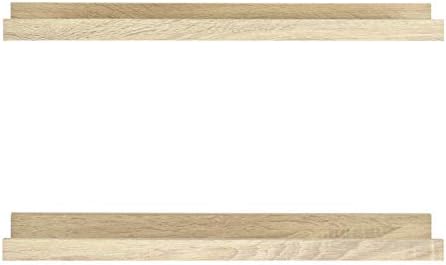 MCS Picture Ledge Shelf, Room Decor Floating Shelf, Natural Woodgrain, 23.75 Inch, Set of 2