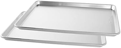 Nordic Ware Naturals Extra Large, 21 x 15 inch Baking Set - USA Made Aluminum Commercial Quality Pan for Baking or Roasting, Encapsulated Galvanized Steel Rim Prevents Warping, 2pk Big Sheet