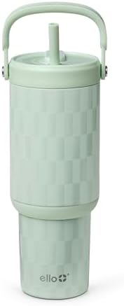 Ello Oasis Go+ 26oz Insulated Stainless Steel Tumbler with Straw, Jadeglow