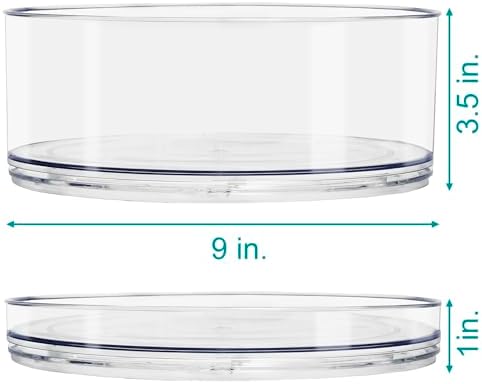 Sorbus Lazy Susan Organizer, Clear Turntable Organizer (Tall + 2 Flat)