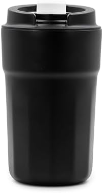 Vapur All Purpose Reusable Insulated Tumbler Cup with Flip Top Lid, Perfect for Morning Coffee and Ice Cold Drinks, Ideal for Travel and Fits in Most Cup Holders, 12 Ounce, Black, Pack of 1