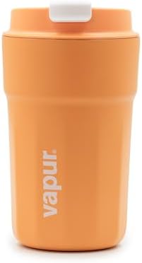 Vapur All Purpose Reusable Insulated Tumbler Cup with Flip Top Lid, Perfect for Morning Coffee and Ice Cold Drinks, Ideal for Travel and Fits in Most Cup Holders, 12 Ounce, Apricot, Pack of 1