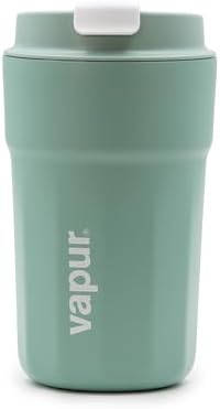 Vapur All Purpose Reusable Insulated Tumbler Cup with Flip Top Lid, Perfect for Morning Coffee and Ice Cold Drinks, Ideal for Travel and Fits in Most Cup Holders, 12 Ounce, Sea Glass, Pack of 1