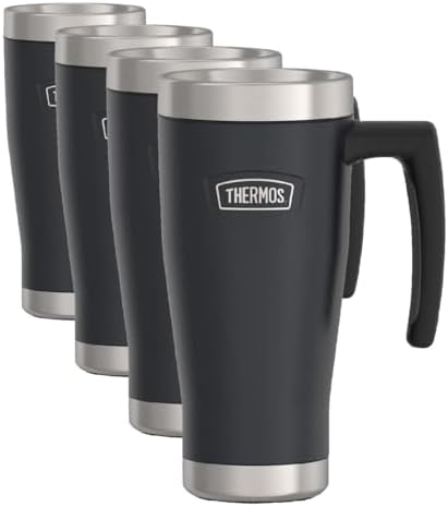 THERMOS ICON SERIES, Stainless Steel Mug, Granite, 16 oz, (Pack of 4)