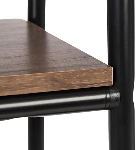 IRIS USA Clothes Rack with Wood Shelf, Garment Storage, Black