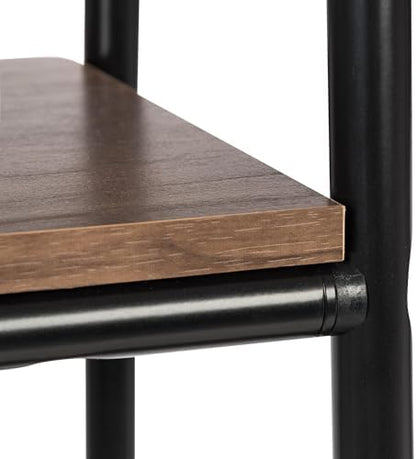 IRIS USA Clothes Rack with Wood Shelf, Garment Storage, Black