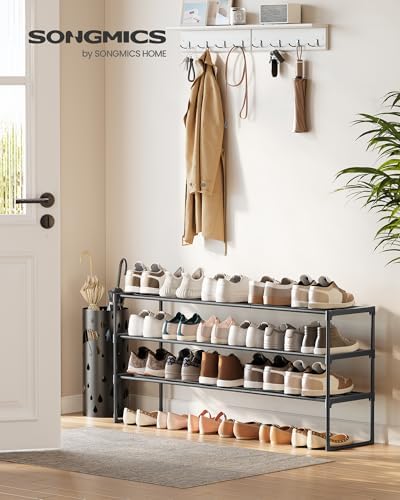 SONGMICS Shoe Rack, 3-Tier Shoe Organizer, Metal Storage Shelf