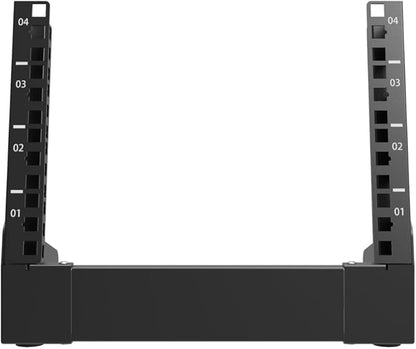 QiaoYoubang 10 inch Small Desktop Network Rack, 4U Mini Open Frame Desktop