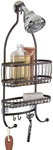 iDesign 61971 York Lyra Hanging Shower Organizer - 10" x 4" x 22", Bronze