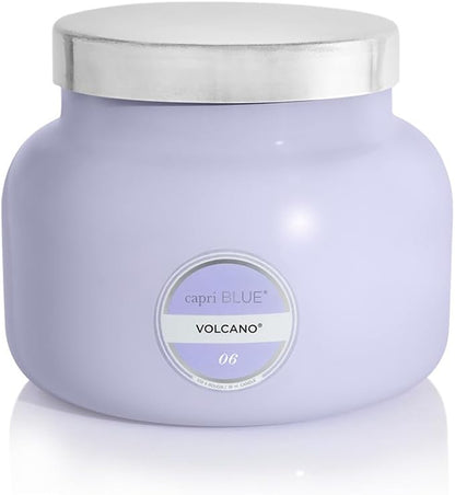 Capri Blue Volcano Scented Candles - Luxury Glass Jar Candles for Home Scented with Tropical Fruit & Sugared Citrus - Soy Wax Blend - Lavender Colored Jar (19 oz)