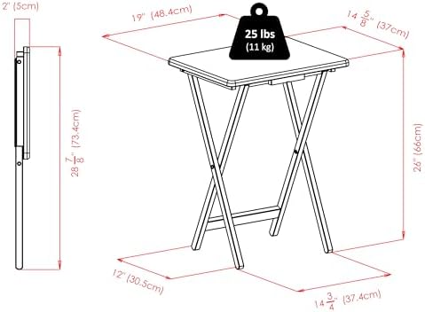 Winsome Alex Set of 2 Foldable Snack Tables, White
