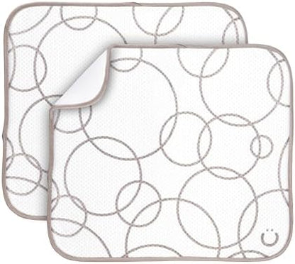 Ubbi Microfiber Dish Drying Mat, Taupe 2-Pack