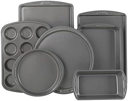 GoodCook Everyday 7-Piece Non-Stick Bakeware Set – 2 Cookie Sheet Pans, Round Cake Pan, Loaf Pan, Pizza Pan, Bake & Roast Pan, 12-Cup Muffin Pan - Baking Supplies, Baking Pans Set