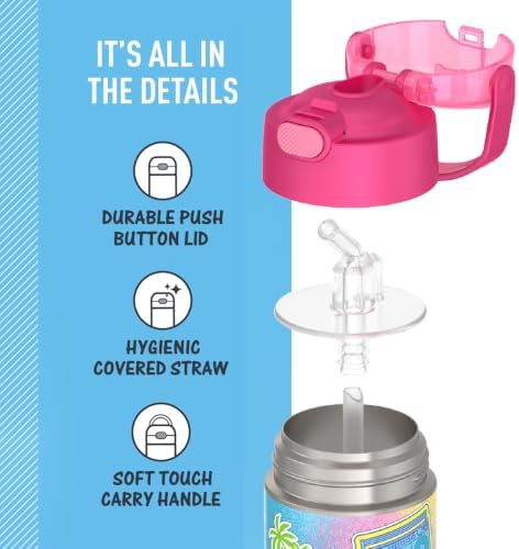 THERMOS FUNTAINER Water Bottle with Straw, 12oz, Barbie