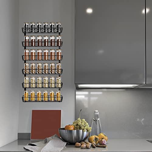 SWOMMOLY Wall Mount Spice Rack Organizer, 12-Tier Adjustable Dual-Use Shelf