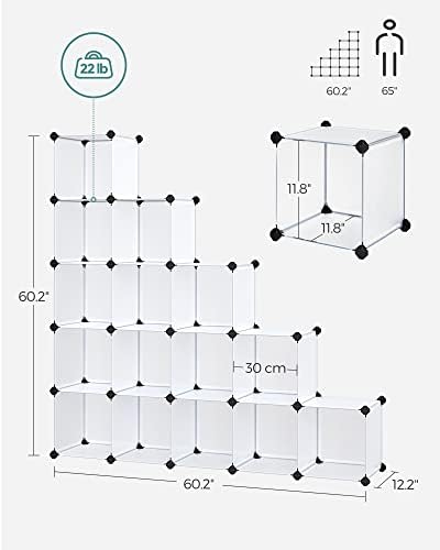 SONGMICS 16 Cube Storage Organizer，Plastic stackable cube shelf