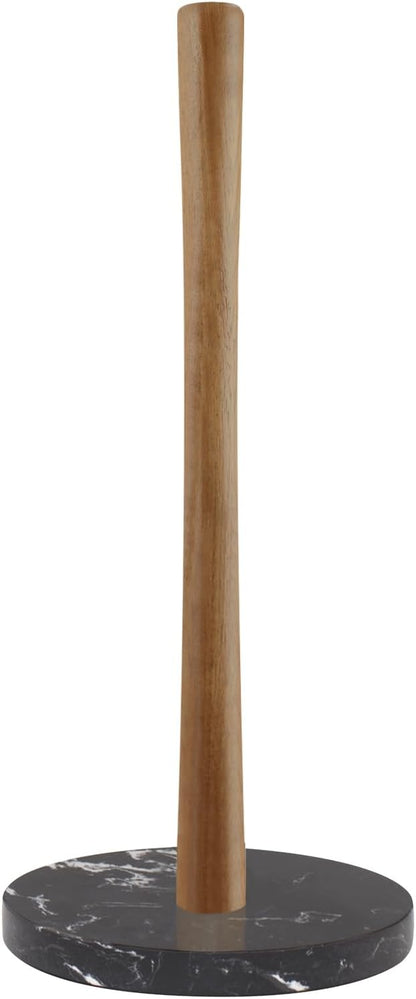 Buruis Wood Paper Towel Holder, Marble Base Modern Decorative Countertop