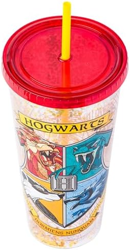 Silver Buffalo Harry Potter Hogwarts Crest, Plastic Cold Cup, 32oz