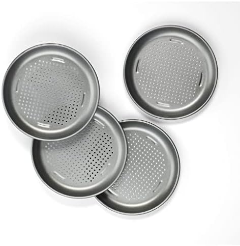 Cuisinart 4 Piece Pizza Pan Set, Mini, Steel Gray (Pack of 2)